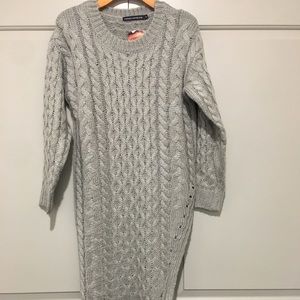 Midi slit cable knit sweater dress. Never worn.